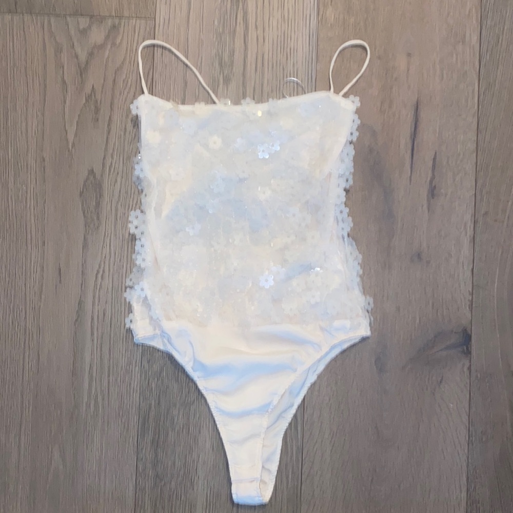 ZARA - Flower Sequin Bodysuit! New with tags!